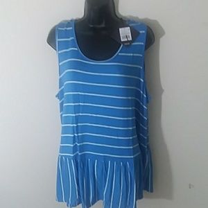 Ava&Viv blue/white top